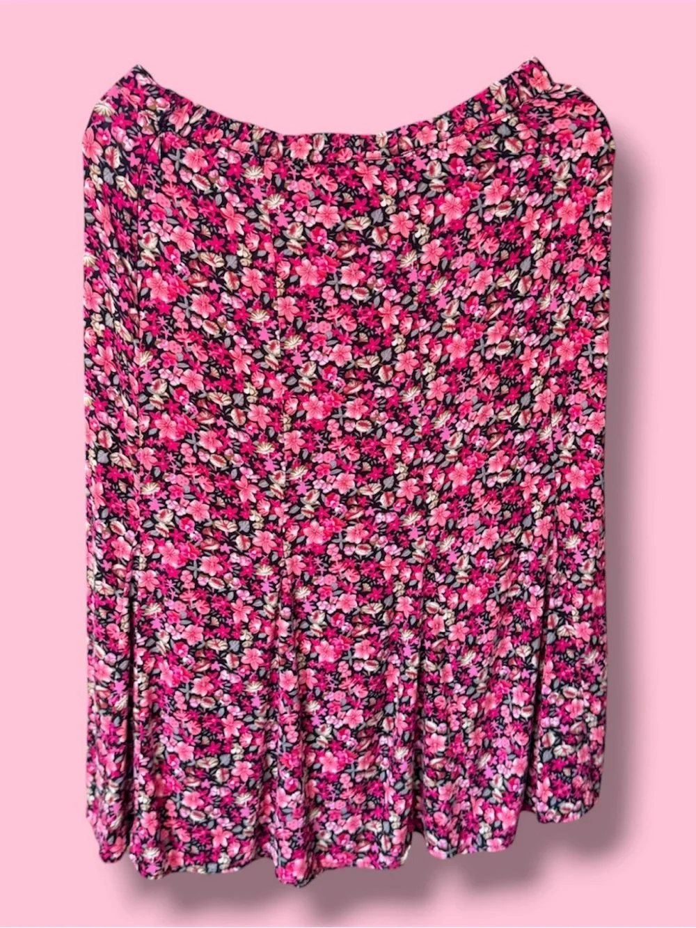 Christopher & Banks Pink Floral Circle Skirt